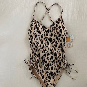 NWT Kona Sol - leopard - one piece swimsuit - size Small